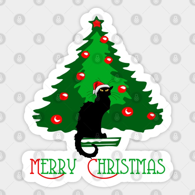 Chat Noir Merry Christmas Sticker by HolidayBug